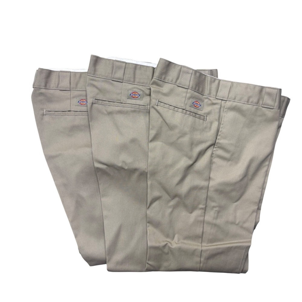Dickies Men's Work Pants Bundle 32x30 874 Original Fit Khaki Tan Chino 3 Pair